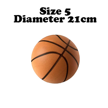 Silent Basketball Size 7 (29.5")/5# Dribbling Indoor Grooved Airless Foam Basketball Quiet Dribbling Indoor Training Silent Ball