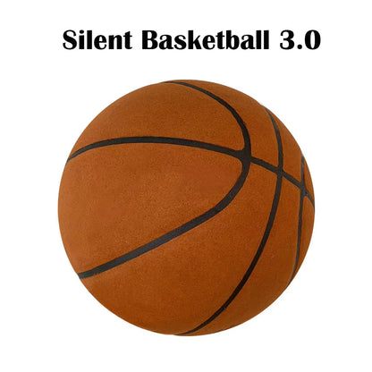 Silent Basketball Size 7 (29.5")/5# Dribbling Indoor Grooved Airless Foam Basketball Quiet Dribbling Indoor Training Silent Ball