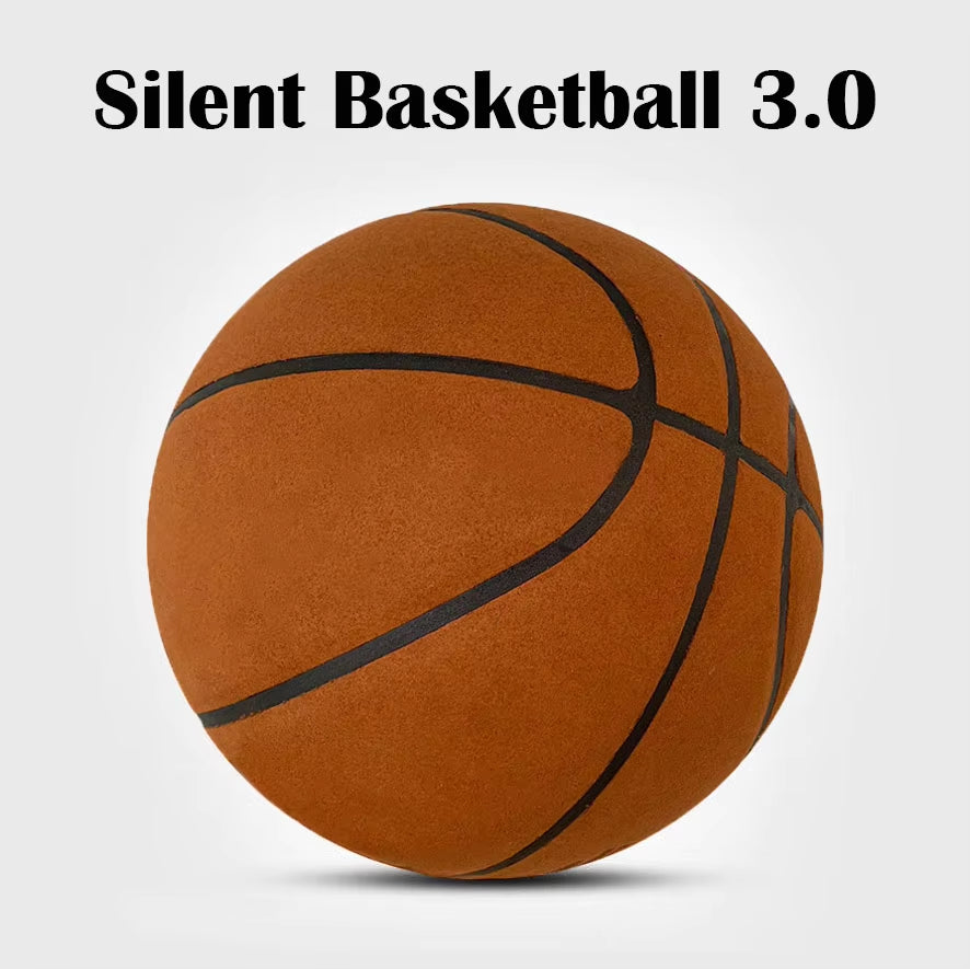 Silent Basketball Size 7 (29.5")/5# Dribbling Indoor Grooved Airless Foam Basketball Quiet Dribbling Indoor Training Silent Ball